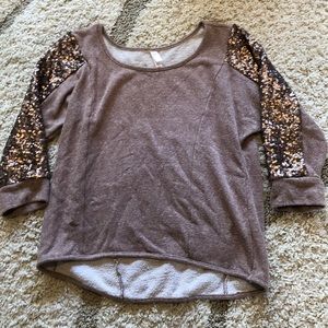 Sequin quarter-length Sleeve Sweater